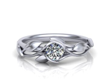 Tension Set Floral Engagement Ring custom jewelry designer
