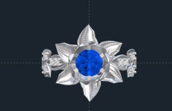 Lotus Flower Engagement Ring Flower wedding rings