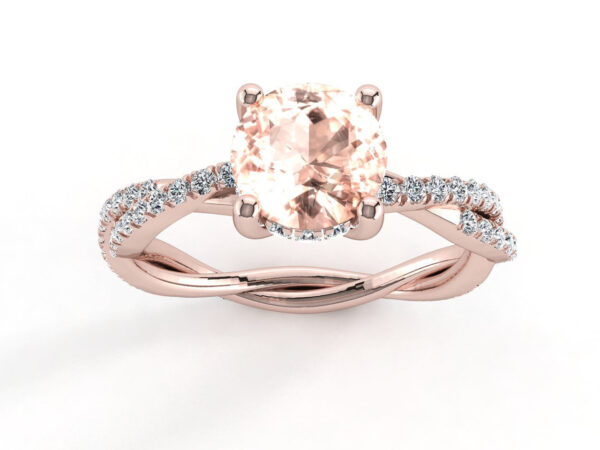 Crossover Halo Engagement Ring