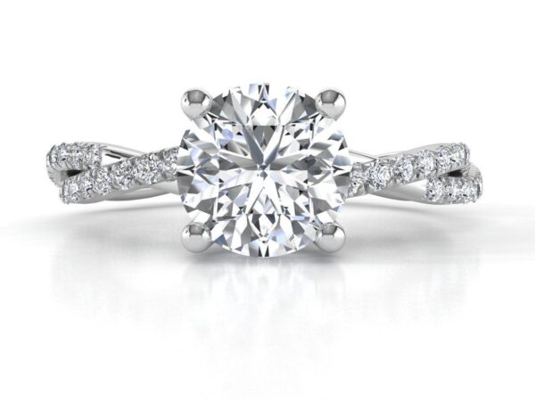 Crossover Halo Engagement Ring