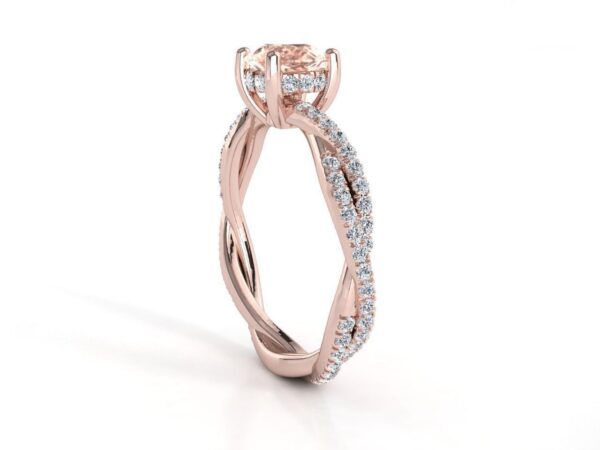 Crossover Halo Engagement Ring