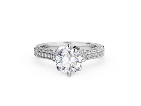 Floral Cathedral Engagement Ring