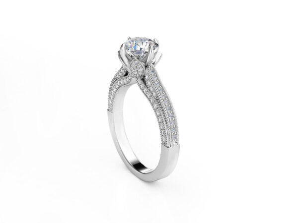 Floral Cathedral Engagement Ring
