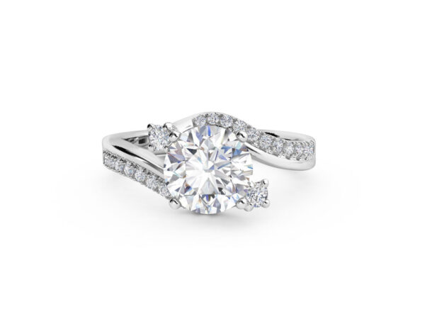 3 Stone Bypass Engagement Ring