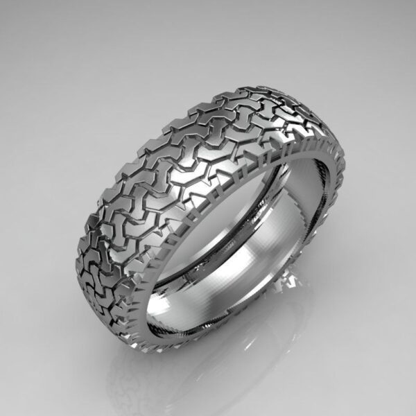 Mud Tire Tread Wedding Ring