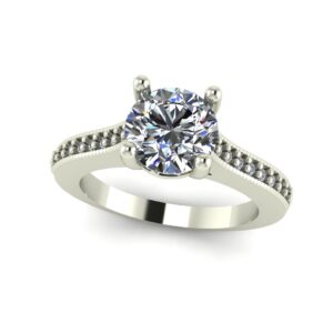 Milgrained Cathedral Engagement Ring