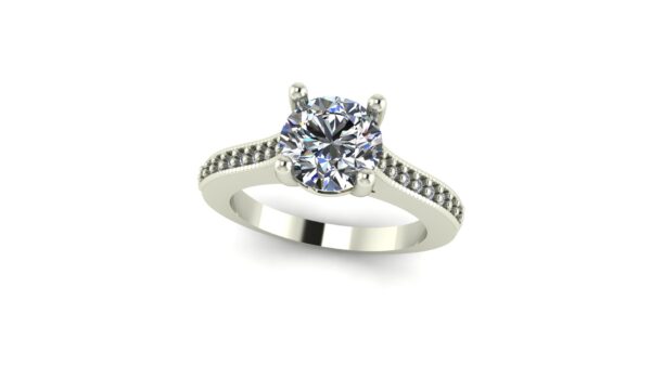 Milgrained Cathedral Engagement Ring