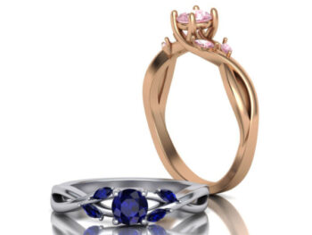 Floral Crossover Engagement Ring Floral Inspired Engagement Rings
