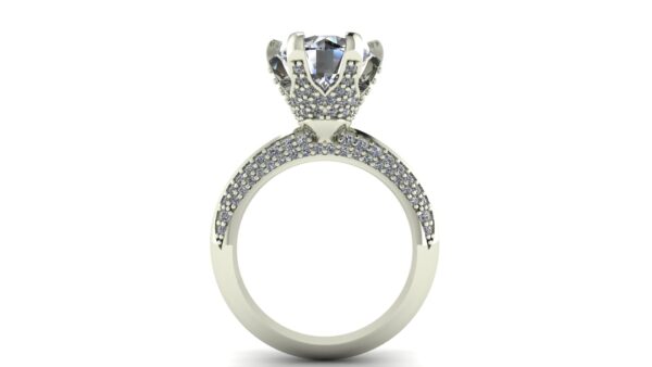 6 Prong Pave Engagement Ring