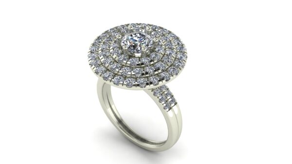 triple halo diamond ring