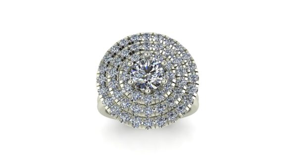 triple halo diamond ring