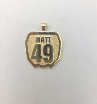 motocross number plate necklace