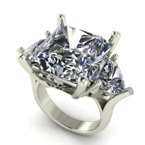 3 Stone Princess Cut Engagement Ring