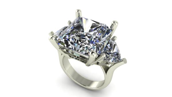 3 Stone Princess Cut Engagement Ring