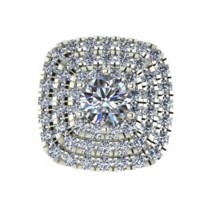 Cushion Shape Triple Halo Ring