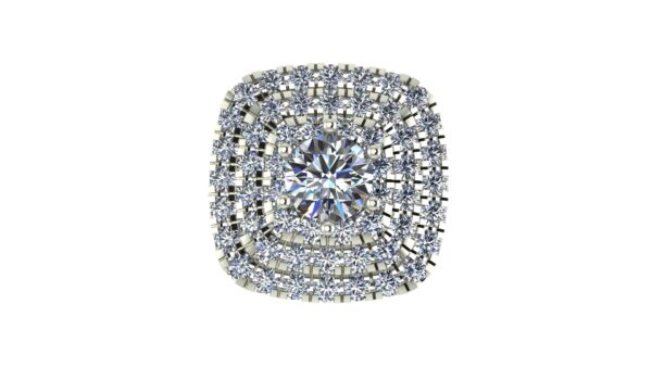 Cushion Shape Triple Halo Ring