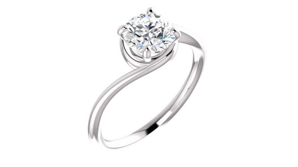 Bypass Solitaire Engagement Ring
