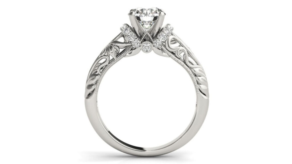 V Halo Engagement Ring