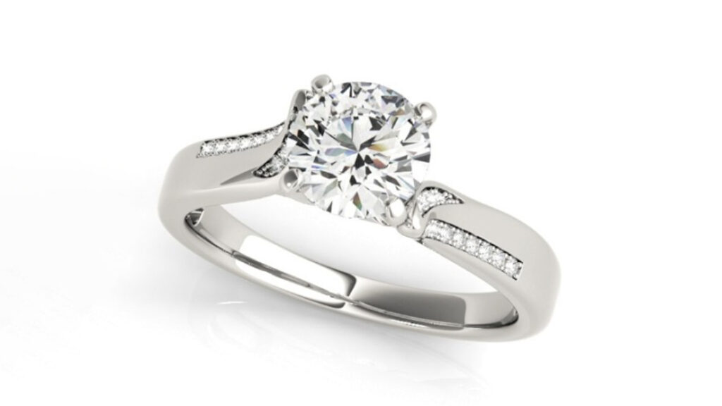 Asymmetrical Cathedral Engagement Ring