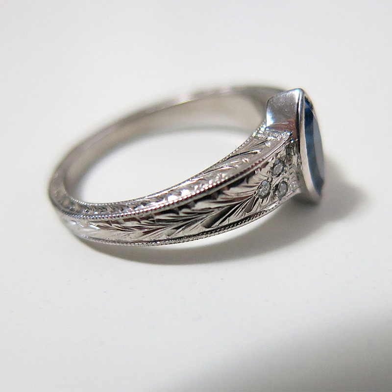 Engraved Engagement Ring