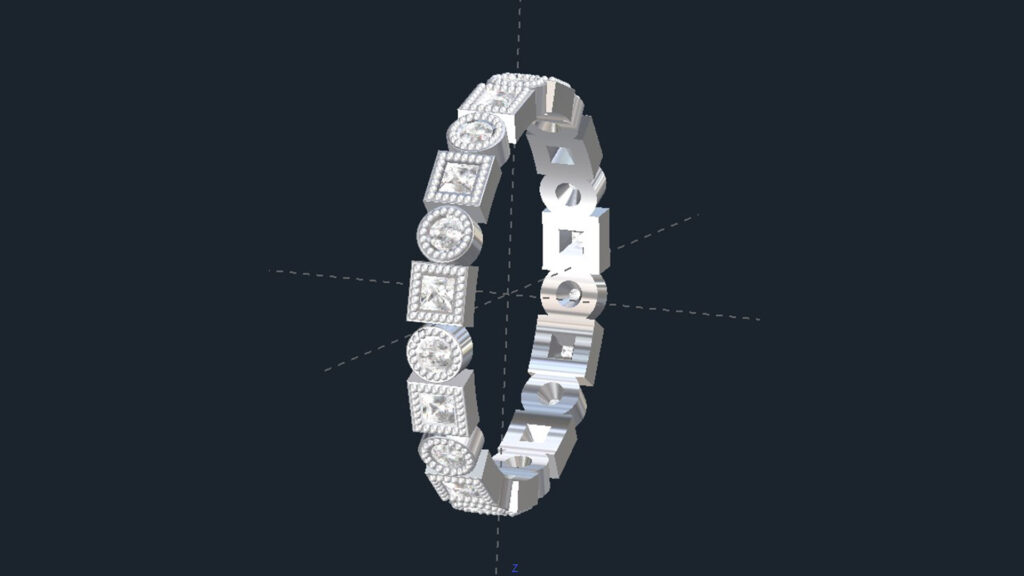 Bezel Set Mixed Cut Eternity Ring