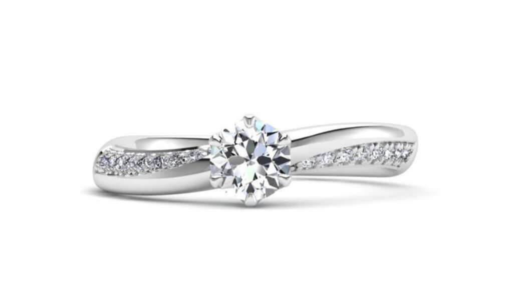 Asymmetrical 6 Prong Engagement Ring