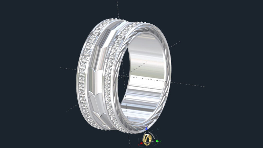 Men’s Diamond Armor Plate Wedding ring