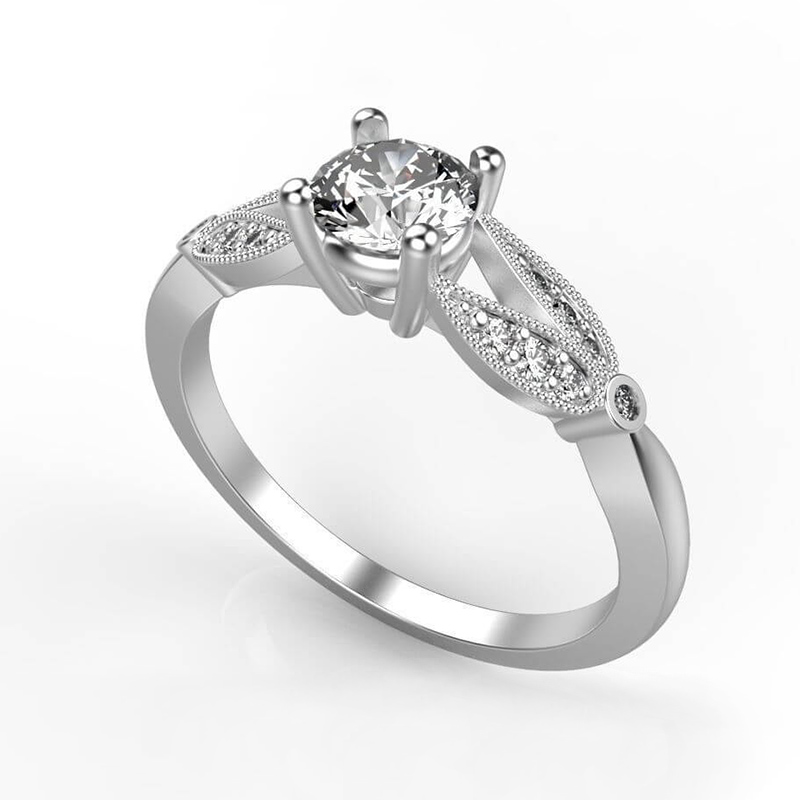 Split Shank Floral Engagement Ring