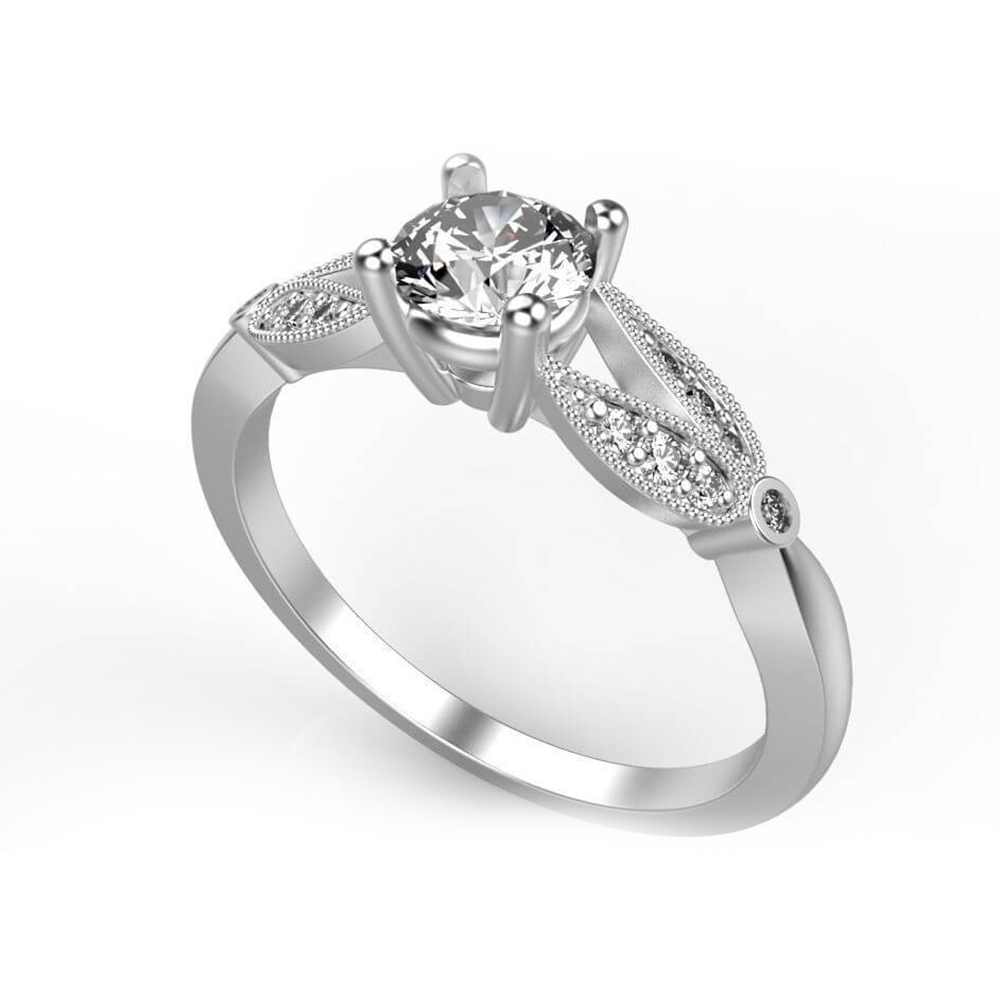 Split Shank Floral Engagement Ring