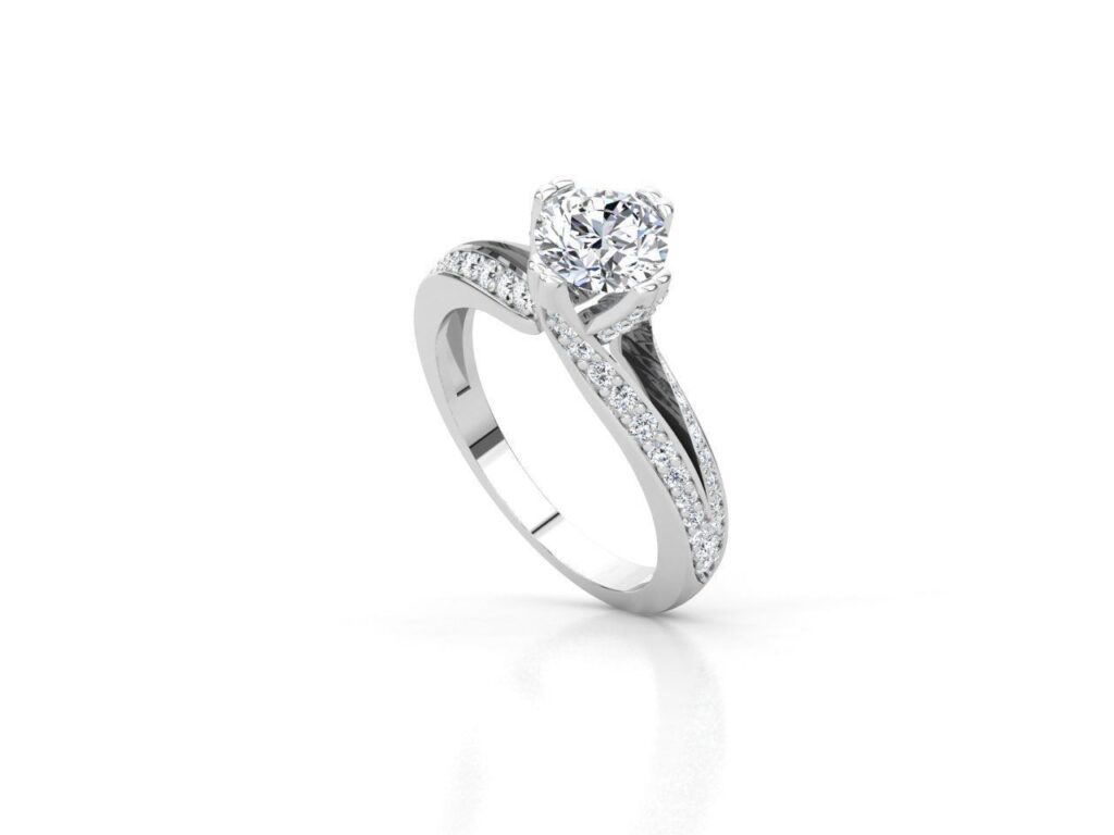Modern Split Shank Engagement Ring