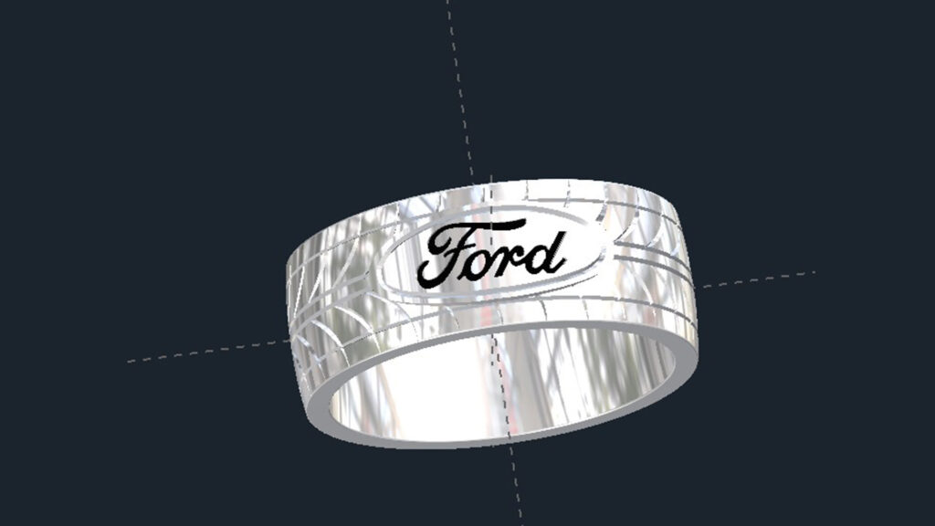 Ford Tire Tread Wedding Ring