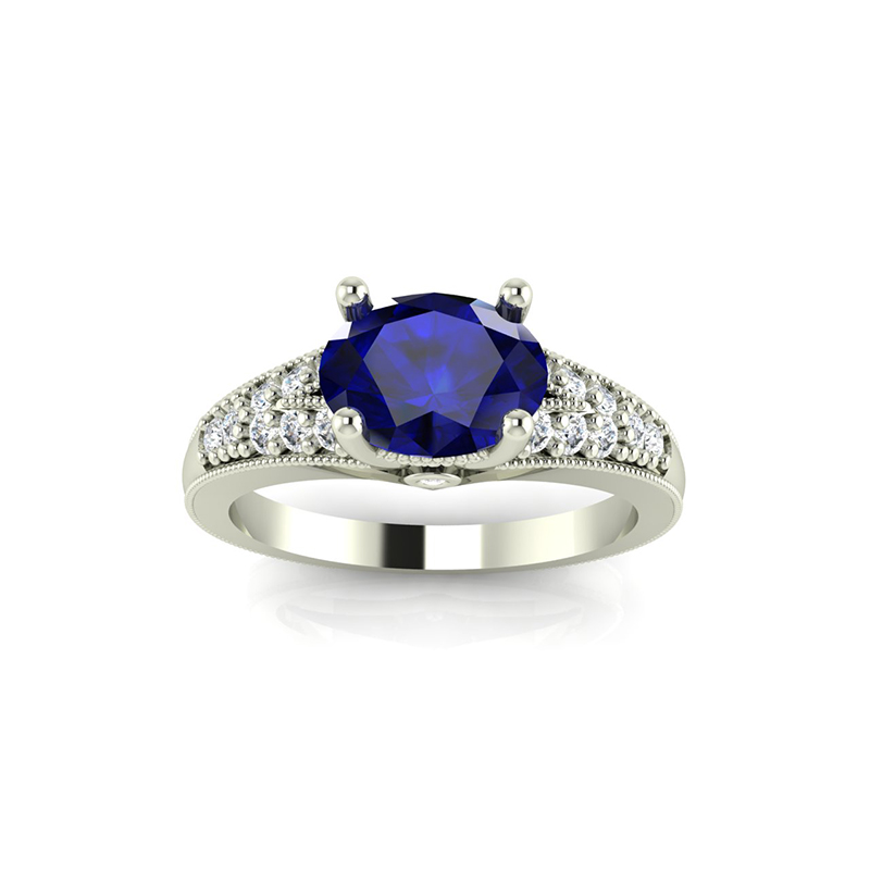East West Oval Engagement Ring