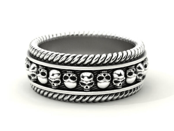 Braided Skull Wedding Ring
