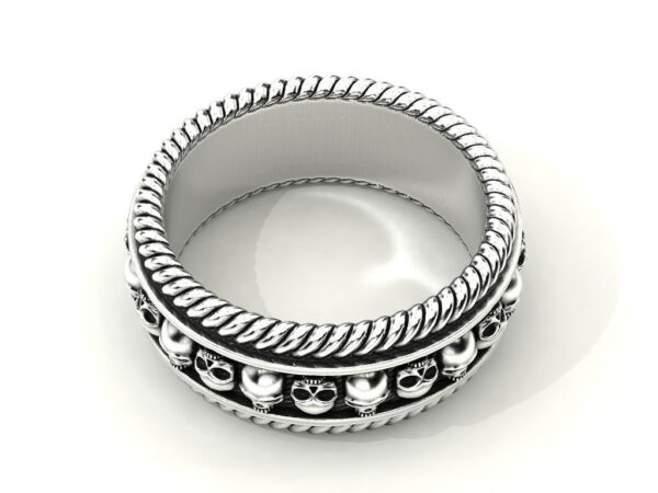 Braided Skull Wedding Ring