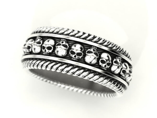 Braided Skull Wedding Ring