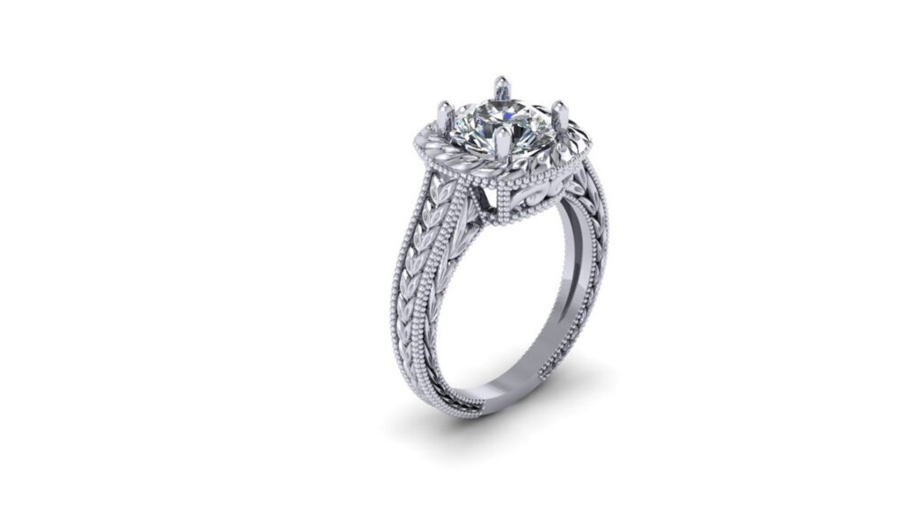 Art Deco Solitaire Engagement Ring