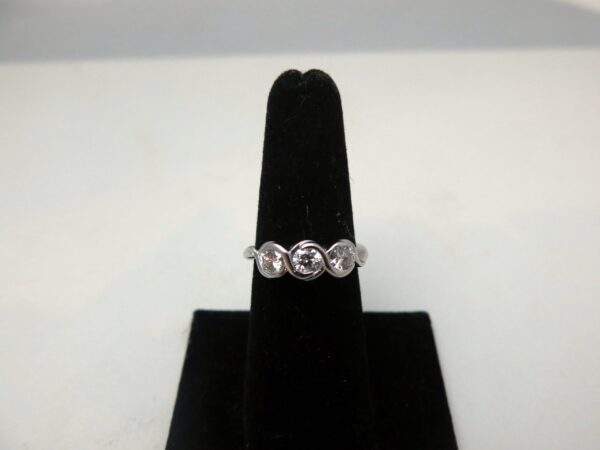 Criss Cross 3 Stone Engagement Ring - Image 4