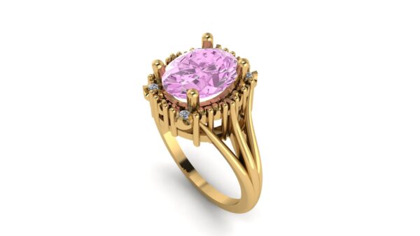 Pink Sapphire Halo Engagement Ring