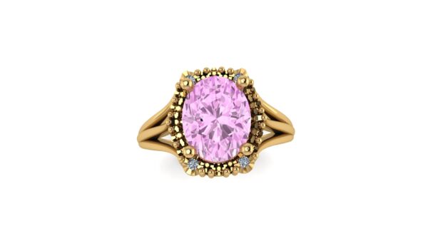 Pink Sapphire Halo Engagement Ring