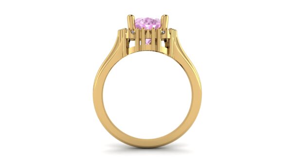 Pink Sapphire Halo Engagement Ring