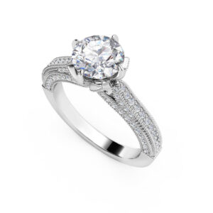 Art Deco Floral Engagement Ring