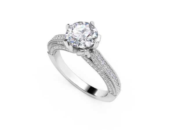 Art Deco Floral Engagement Ring