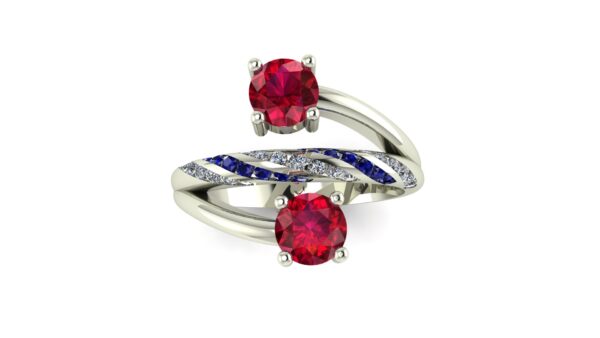 Two Stone Ruby Engagement Ring