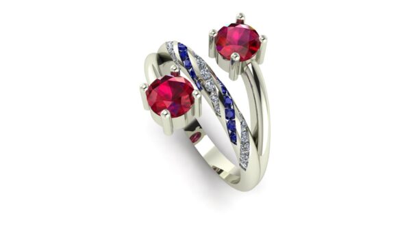 Two Stone Ruby Engagement Ring