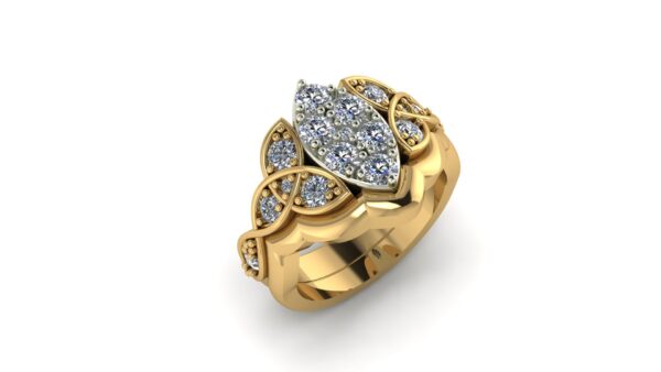 2 Tone Celtic Cluster Ring