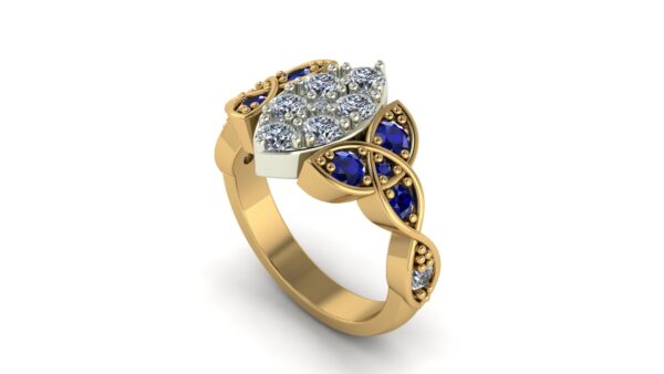 2 Tone Celtic Cluster Ring