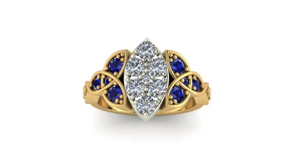 2 Tone Celtic Cluster Ring