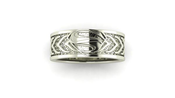 White Gold Superman Wedding Ring