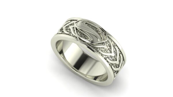 White Gold Superman Wedding Ring
