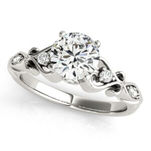 Scrolled Heart Engagement Ring